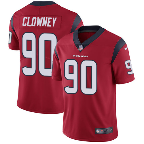 Nike Texans #90 Jadeveon Clowney Red Alternate Men's Stitched NFL Vapor Untouchable Limited Jersey - Click Image to Close